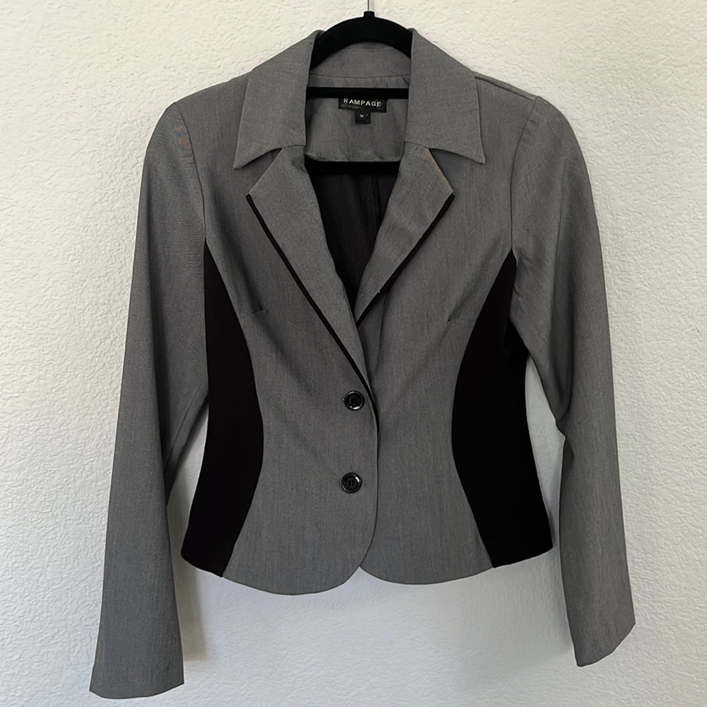 Sliming, Color blocking gray and black jacket